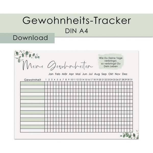 GEWOONTEN Gewoonte-tracker PDF Download Gewoonten-sjabloon Gewoonte-tracker Routine Tracker