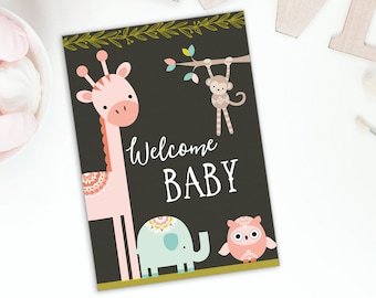 Postkarte Baby "Welcome Baby", Baby Geschenk, Geschenk zur Geburt, Geschenk Geburt, Karte Geburt, Pullerparty, Postkarten Geburt