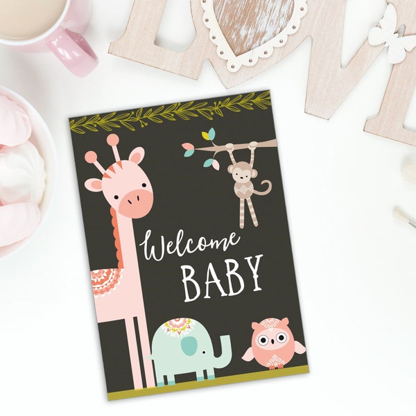 Postkarte Baby "Welcome Baby", Baby Geschenk, Geschenk zur Geburt, Geschenk Geburt, Karte Geburt, Pullerparty, Postkarten Geburt