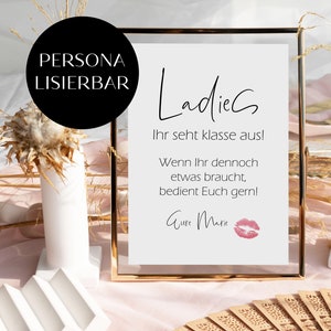 Notfallkörbchen Schild Hochzeit DIGITALE DATEI , Schild Damen und Herren DIN A5 Bild 1