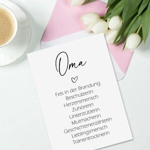 Postkarte SYNONYME Oma Geschenk Schwangerschaft verkünden Karte Bild 3