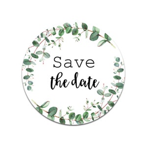 50 Sticker Save the Date EUCALYPTUS Hochzeit Sticker Aufkleber Save the date