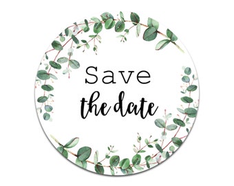 50 Sticker Save the Date EUCALYPTUS Wedding Sticker Sticker Save the date