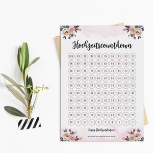 Postkarte Hochzeitscountdown BOHO Countdown Hochzeit Postkarte Save the date