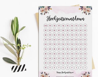 Postkarte Hochzeitscountdown BOHO Countdown Hochzeit Postkarte Save the date