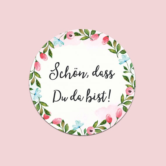 50 Sticker Schön dass Du da bist Aufkleber Etsy