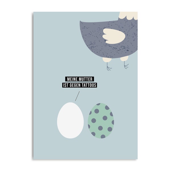 Postcard Easter TATTOOS Easter card funny