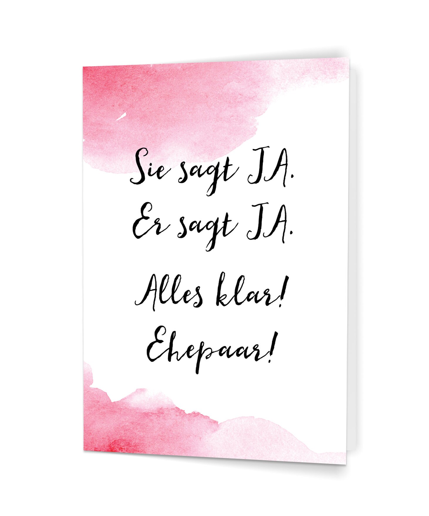 Glückwunschkarte Hochzeit Sie sagt JA Er sagt JA Etsy
