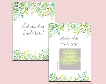 50 Rubbelkarten Greenery Rubbellose Hochzeitsspiel Grüne Hochzeit