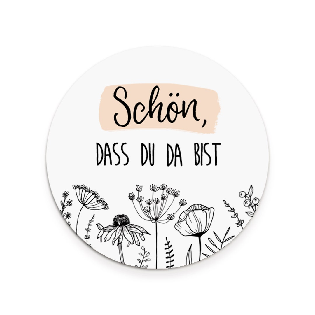 Schön Dass Du Da Bist Bedeutung 50 Sticker Schön, dass Du da bist FLOWERS Hochzeit Gastgeschenk