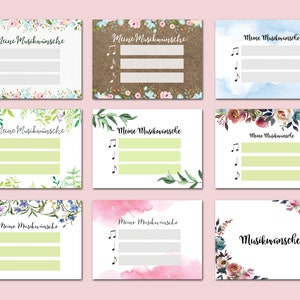 Musikwunschkarten für die Hochzeit als Hochzeitsspiel Gastgeschenk Gäste Musikwünsche