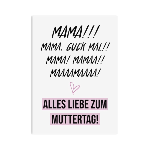 Postkarte MAMAAAA Mama Geschenk Muttertag Karte