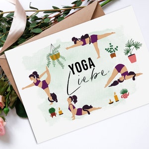 Carte postale YOGA LOVE Card Chats Yoga Carte postale Yoga Cadeau