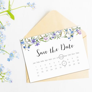 Save the Date Karten Kalender "Blaue Hochzeit" 50 Karten Save the date Hochzeitseinladung Karten Hochzeitsdeko