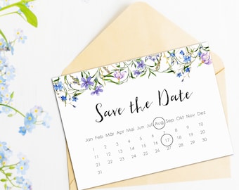 Save the Date-kaarten Kalender "Blue Wedding" 50 kaarten Save the date bruiloft uitnodigingskaarten bruiloft decoratie
