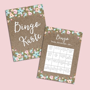 50 Bingokarten "Vintage Hochzeit", Hochzeitsspiele Gäste, Bingo Hochzeit, Hochzeitsspiel deutsch, Hochzeitsbingo, Gastgeschenk Hochzeit