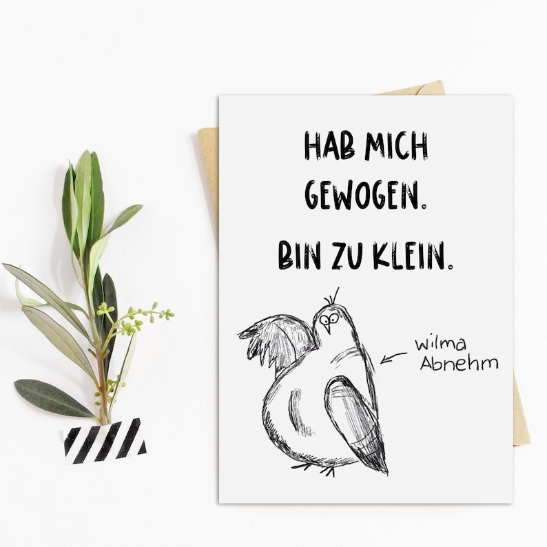 Postcard WILMA ABNEHM funny sayings card image 2