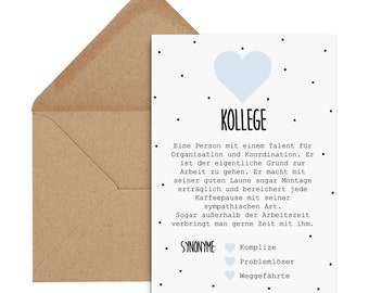 Postcard COLLEAGUE incl. envelope colleague gift definition colleague retirement card