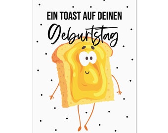 Carte d'anniversaire UN TOAST à votre petite amie de cadeau de carte postale d'anniversaire