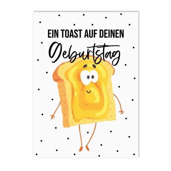 Geburtstagskarte Ein TOAST auf Deinen Geburtstag Postkarte Geschenk Freundin