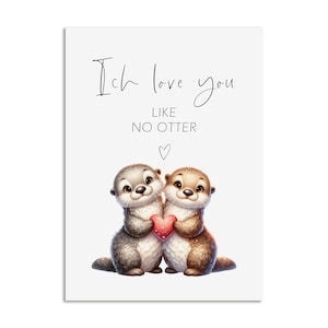 Postkarte I love you like NO OTTER Valentinstag Geschenk Karte Valentinskarte Postkarte Liebe Karte
