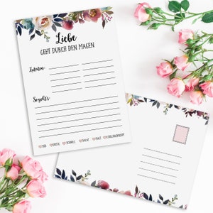 50 Rezeptkarten "Boho Hochzeit" DIN A6 Hochzeitsspiel Rezepte