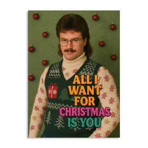 Weihnachtskarte NERD All I want for Christmas Postkarte Weihnachten lustig Spruch