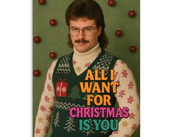 Weihnachtskarte NERD All I want for Christmas Postkarte Weihnachten lustig Spruch