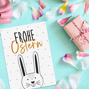 Osterkarte FROHE OSTERN schwarz weiß Ostern Geschenk Bild 4