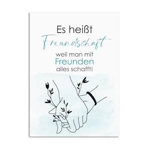 Postal ¡Se llama AMISTAD porque puedes hacer cualquier cosa con amigos! Postal de novia de regalo Eres genial.