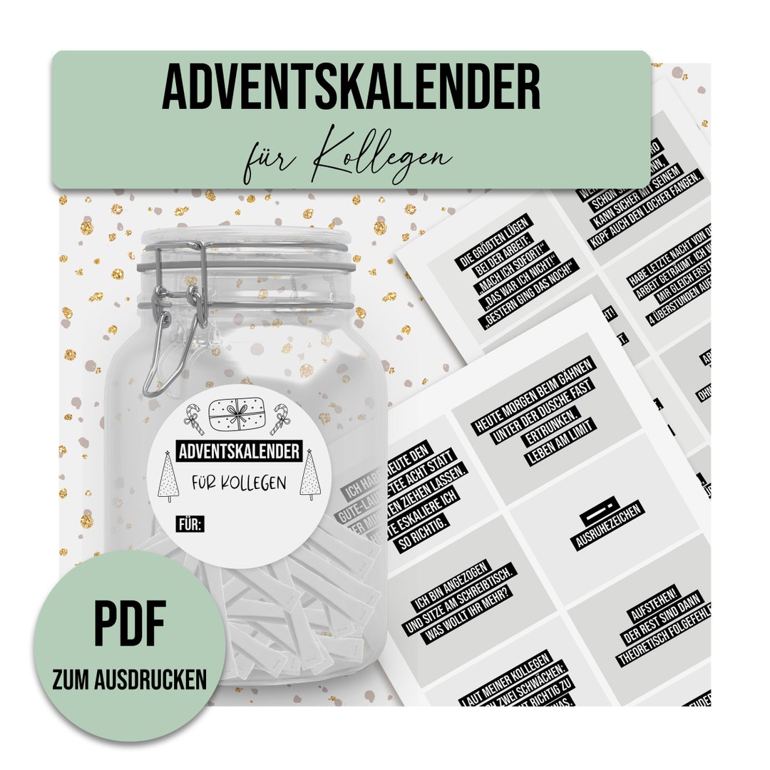 Adventskalender für KOLLEGEN Adventskalender zum Ausdrucken digitale