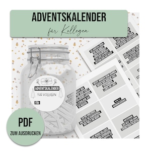 Advent calendar for COLLEAGUES Advent calendar to print digital file DOWNLOAD