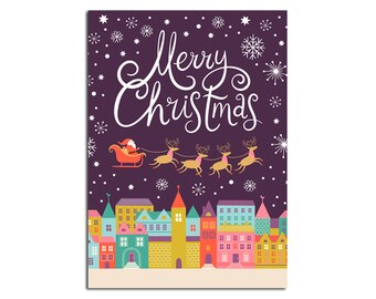 Weihnachtskarte "Merry Christmas Santa", Postkarte Weihnachten Weihnachhtskarten Weihnachtsgeschenke Weihnachtsdeko Grußkarten Weihnachten