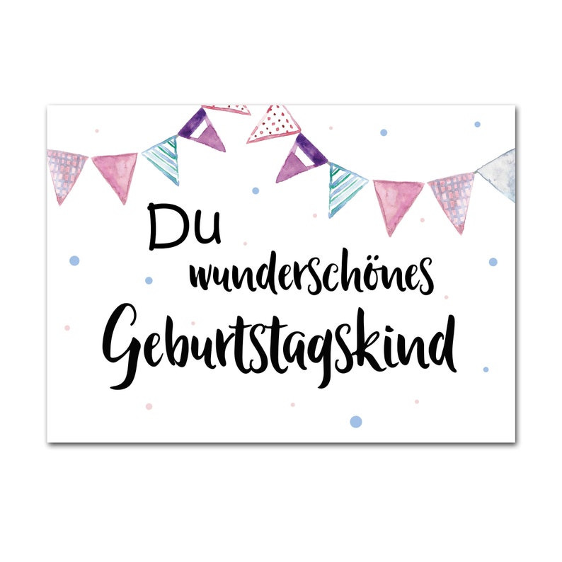 Postkarte Geburtstag Du wunderschönes Geburtstagskind Geburtstagskarte, Geburtstags Postkarte, Geburtstag Mama, Geburtstag Freundin Bild 5