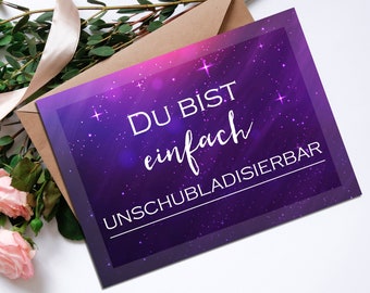 Postkarte Spruch UNSCHUBLADISIERBAR Postkarte Liebe Postkarte Freundschaft