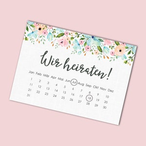 Save the Date Karten "Weiße Hochzeit Kalender" 50 Karten Hochzeitseinladung Einladungskarten Grußkarten