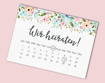 Save the Date Karten "Weiße Hochzeit Kalender" 50 Karten Hochzeitseinladung Einladungskarten Grußkarten