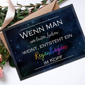 Postkarte Spruch REGENBOGEN im Kopf Postkarte Freundschaft