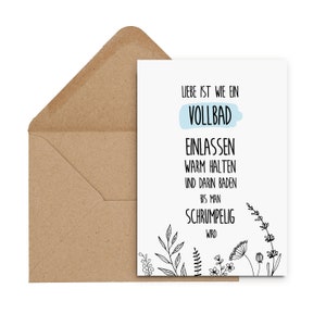 Glückwunschkarte Hochzeit "Vollbad" Karte Hochzeit Grußkarte Hochzeit Geschenk