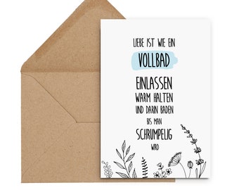 Glückwunschkarte Hochzeit "Vollbad" Karte Hochzeit Grußkarte Hochzeit Geschenk