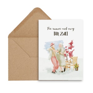 Biglietto di auguri di matrimonio "coppia sposata danzante" biglietto di auguri di matrimonio regalo di nozze matrimonio d'oro matrimonio d'argento