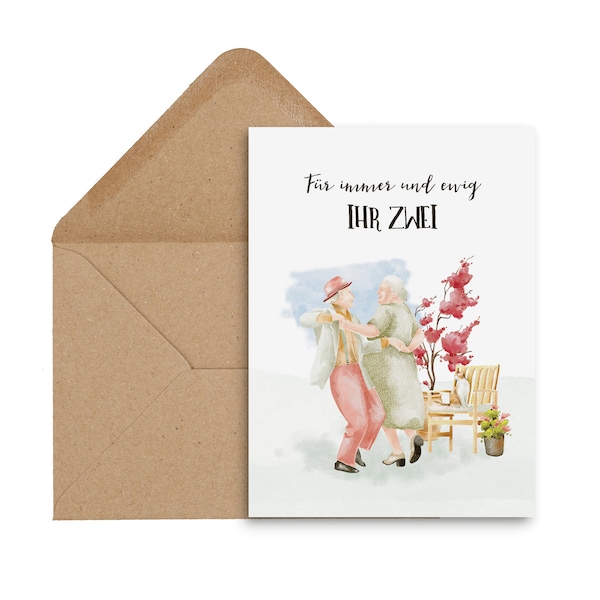 Greeting card wedding "dancing couple" card wedding greeting card wedding gift golden wedding silver wedding