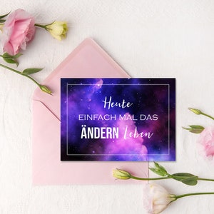 Postkarte Spruch "Heute einfach mal das Ändern leben" Postkarte Motivation