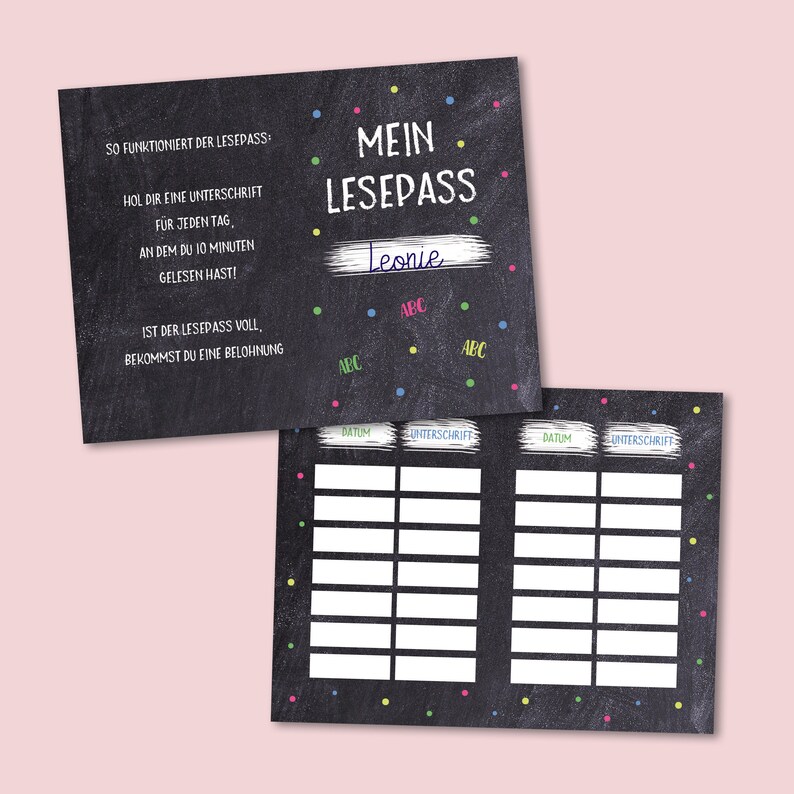 10 x Lesepass für die Grundschule Einschulung Geschenk | Etsy