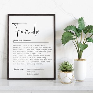 Poster FAMILIE Definition DIN A4 Poster Definition Geschenk Umzug