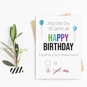 Verjaardagskaart 18e verjaardagskaart Voel jij je VOLWASSEN? Het allerbeste coming of age-cadeau voor mannen