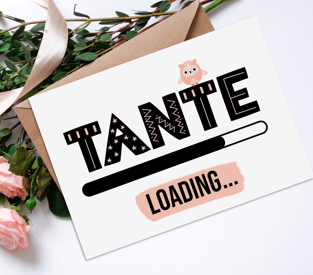 Postkarte Tante LOADING Du wirst Tante Schwangerschaft Etsy Österreich