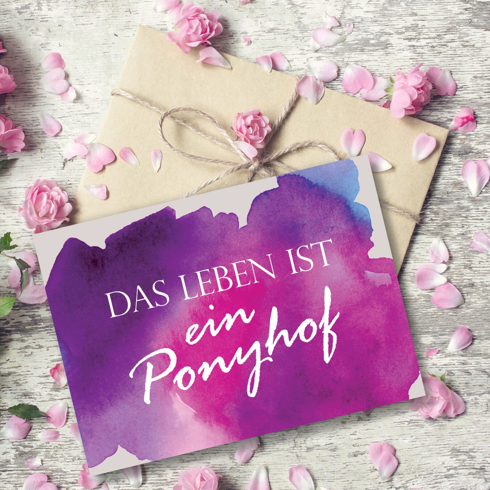 Postkarte Spruch Das Leben ist ein Ponyhof Etsy.de