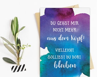 Postcard "I can't get you out of my head" Postcard Love, Postcard Sayings, Postcard Birthday, Anniversary