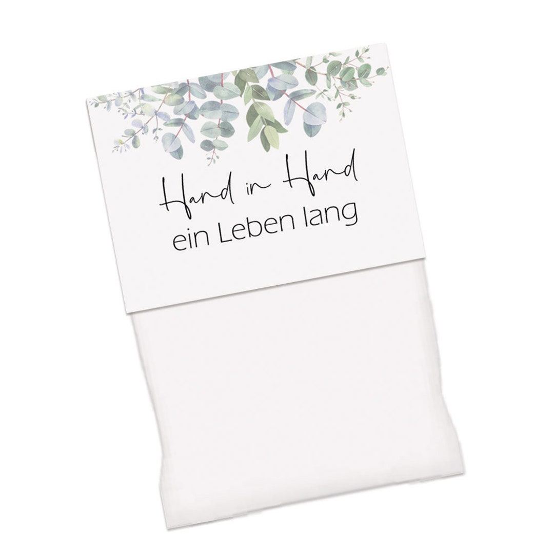 Gastgeschenk zur Hochzeit Hand in Hand ein Leben Lang EUCALYPTUS Etsy.de